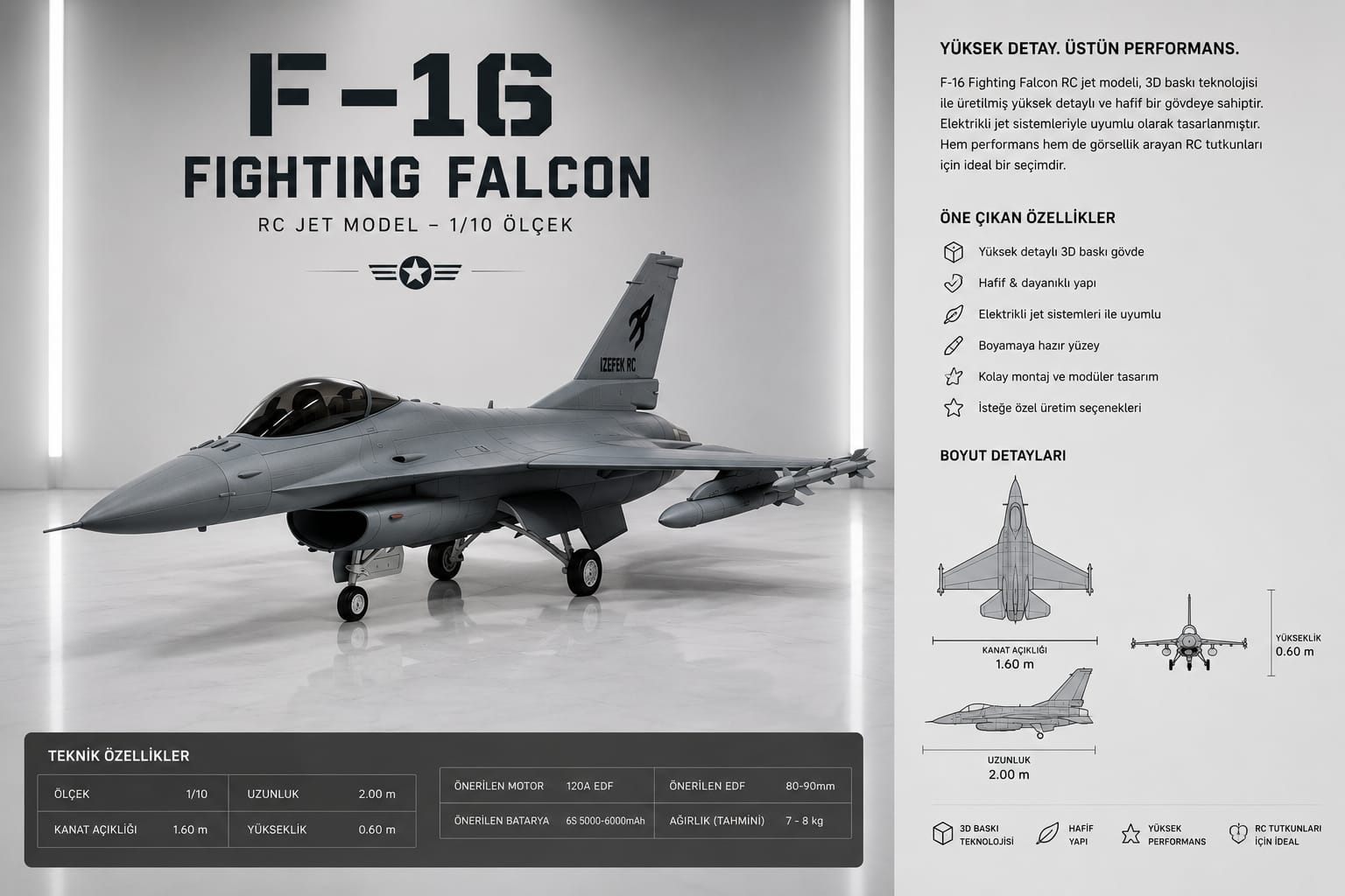 IZEFEK IFJ-16 Fighting Falcon (RTF)