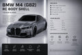 IZEFEK BMW M4 (G82) RC Body Shell – 1/10 Ölçek
